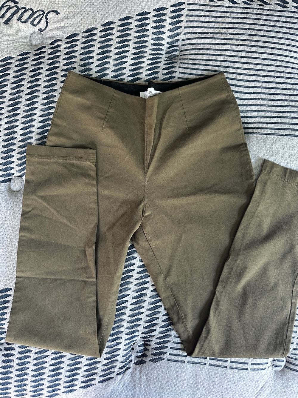 Calvin Klein Olive Green Women's Stretch Trousers